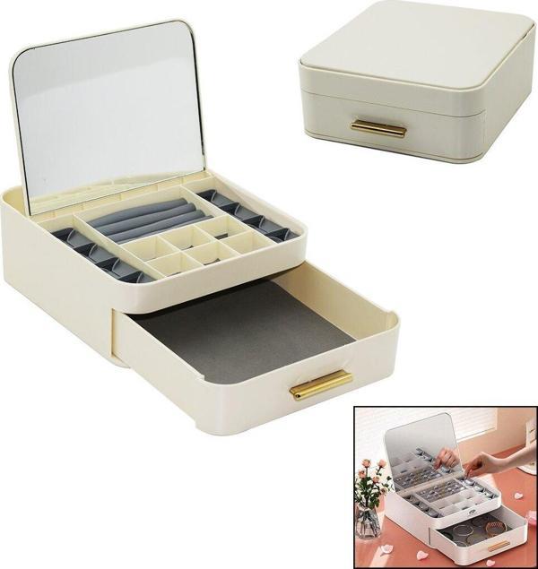 ÇEK-BIRAK=AÇ-KAPA20X22 - Y:8.5CMAYNALI TAKI ORGANİZER ÇEKMECE+1 KAT-10 BÖLME  GO5060Gok151038 - Image 1