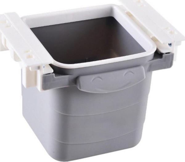 Mini Masa Çöp Kovası Plastik Tezgah Altı Geri Çekilebilir Yapışkanlı Görünmez Bölme Pratik  GO50607243890 - Image 1