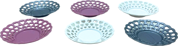 6 PARÇA  RENKLİ PLASTİK ÇAY TABAK  GO50601571250 - Image 1