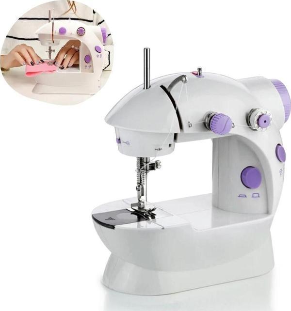 Pratik Taşınabilir Elektrikli veya Pilli Seyahat Tipi Hız Ayarlı Kademeli Dikiş Makinesi  GO506089WH99YQ1084 - Image 1