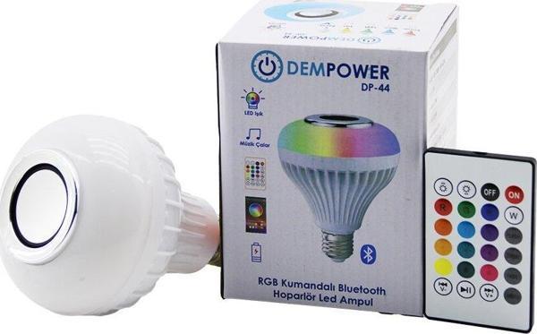 2IN1-KUMANDALI RGB LED AMPUL - BLUETOOTH HOPARLÖR MÜZİK ÇALAR LED-7W - HOPARLÖR-3W  GO5060Gok101217 - Image 1