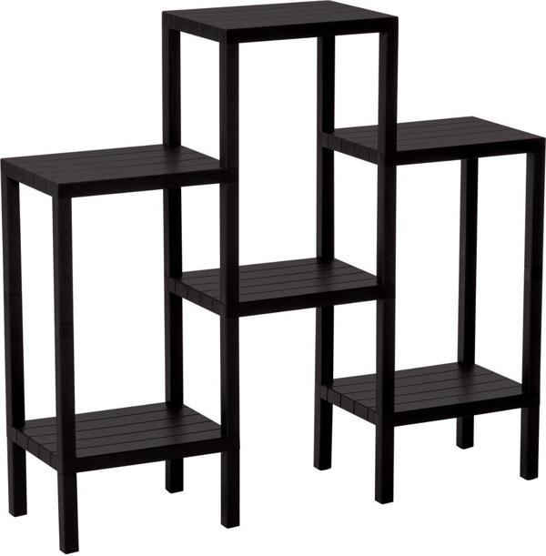 6 RAFLI - SİYAH MODÜLER ÜNİTE PLASTİK 108x100x29 cm  GO50601534410 - Image 1