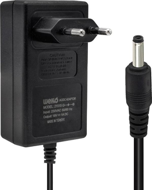 18 VOLT - 1 AMPER 3.5*1.35 UÇLU YERLİ ÜRETİM PRİZ TİPİ ADAPTÖR  GO50607061540 - Image 1