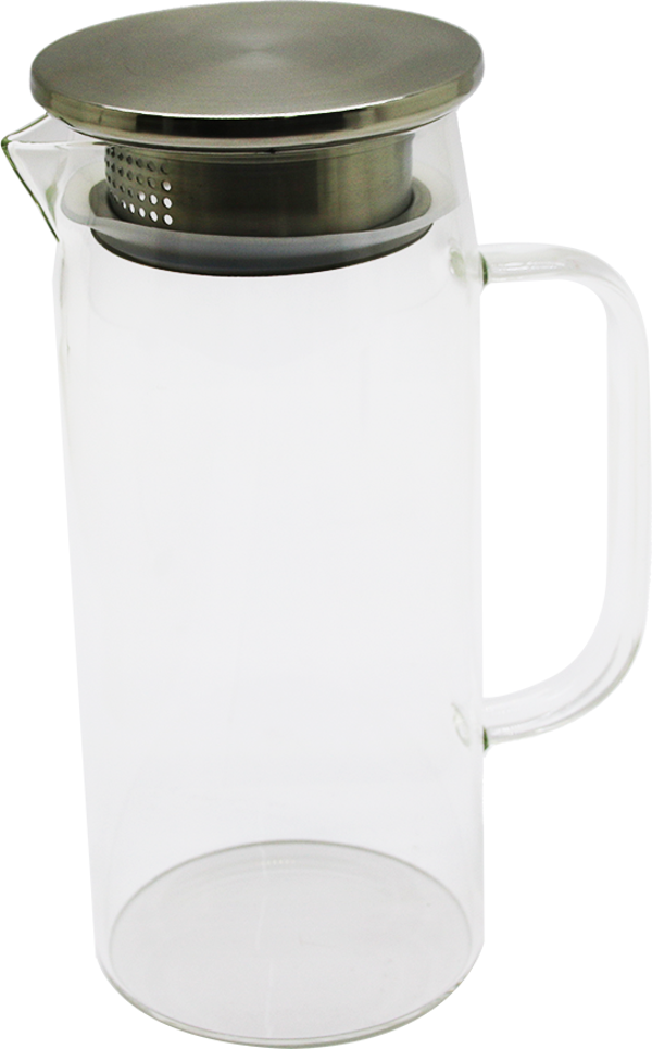 1.2LT - YUVARLAK CAM SÜRAHİ - SÜZGEÇLİ METAL KAPAK BOROSİLİKAT - TERMİSİL ISIYA DAYANAKLI  GO50606191900 - Image 1