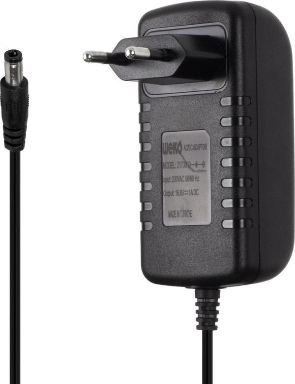 16.8 VOLT - 1 AMPER 5.5*2.5 UÇLU KIRMIZI YEŞİL LEDLİ PRİZ TİPİ ŞARJ ADAPTÖRÜ  GO50604136120 - Image 1