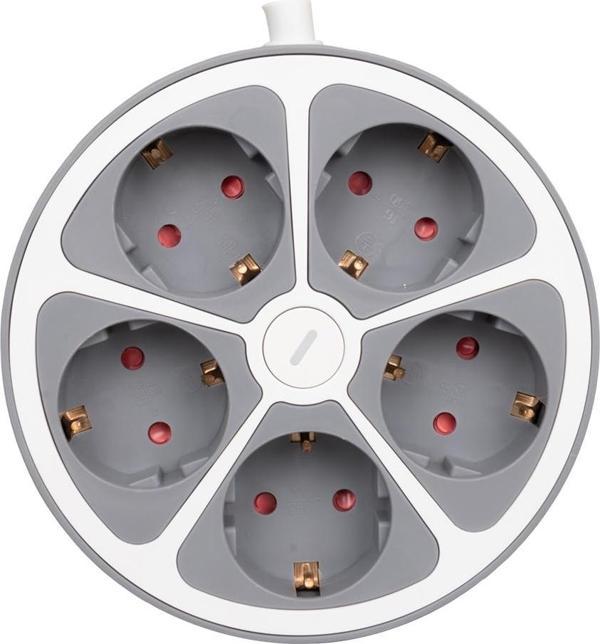 5Lİ ANAHTARLI 1.5 METRE GRUP PRİZ VE-G605Y  GO506089MT-22914 - Image 1