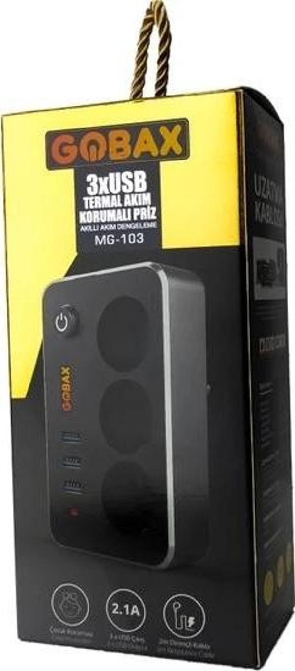 Akım Korumalı Akıllı Priz,termal Akım Korumalı 3x Ledli Usb, 3x Priz 2 M Uzatmalı Çocuk Korumalı  GO50608205810 - Image 1