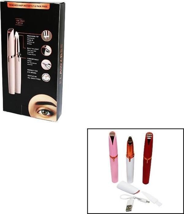 FLAWLBSS USB ŞARJLI KALEM MODELİ KAŞ BURUN YANAK KIL MAKİNESİ  GO50608108330 - Image 1