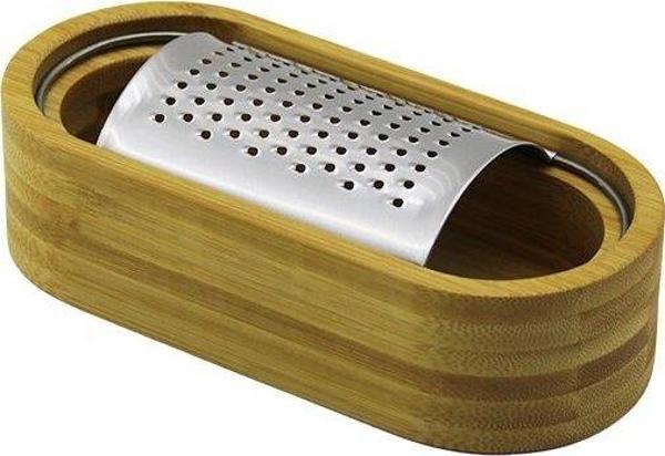 AHŞAP BAMBU HAZNELİ YATAY - OVAL METAL BOMBELİ MEYVE RENDESİ 7 X 15.5CM  GO5060Gok222974 - Image 1