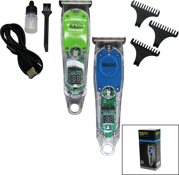 ŞEFFAF GÖVDE 2 KADEMELİ TURBO - LED GÖSTERGELİ USB ŞARJLI SAÇ SAKAL TRAŞ MAKİNESİ RD-3706  GO50602804830 - Image 1