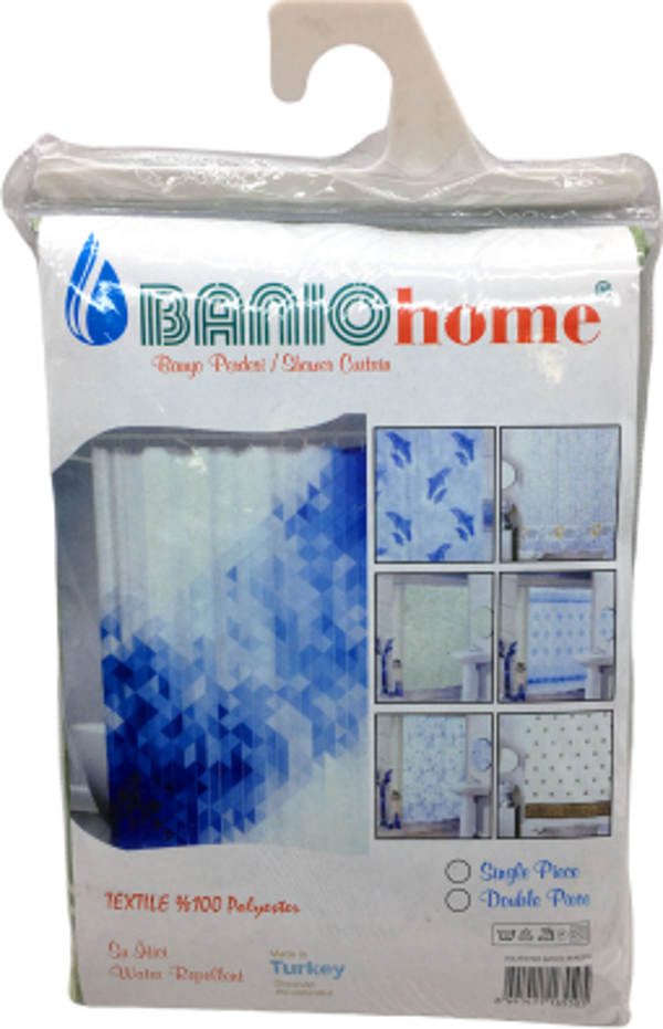 POLYESTER ÇİFT KANAT SU İTİCİ BANYO PERDESİ 90X200CM  GO50604764340 - Image 1