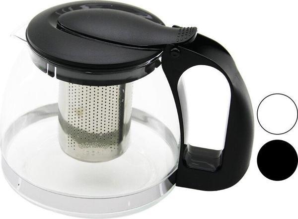 1250ML CAM DEMLİK  ÇELİK SÜZGEÇLİ - PLASTİK KULP - KAPAK - KROM ÇERÇEVE  GO5060Gok223103 - Image 1
