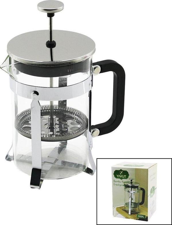 FRECHPRESS  800ML   CAM  BİTKİ SÜZGEÇİ METAL KAFES - PLASTİK SAPLI METAL KAPLAMALI PLS.KAPAK  GO5060Gok223143 - Image 1