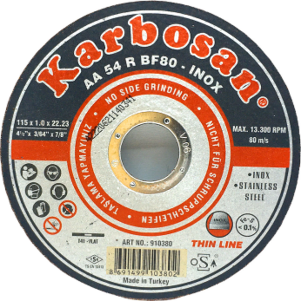 İNOX METAL KESİCİ DİSK 115MMX1.0X22  GO5060Gok130349 - Image 1