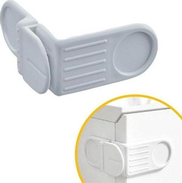 Bebek Çocuk Güvenlik Çekmece ve Dolap İçin Kendiliğinde Yapışkanlı Vidasız Köşe Kapak Kilidi  GO50601527090 - Image 1