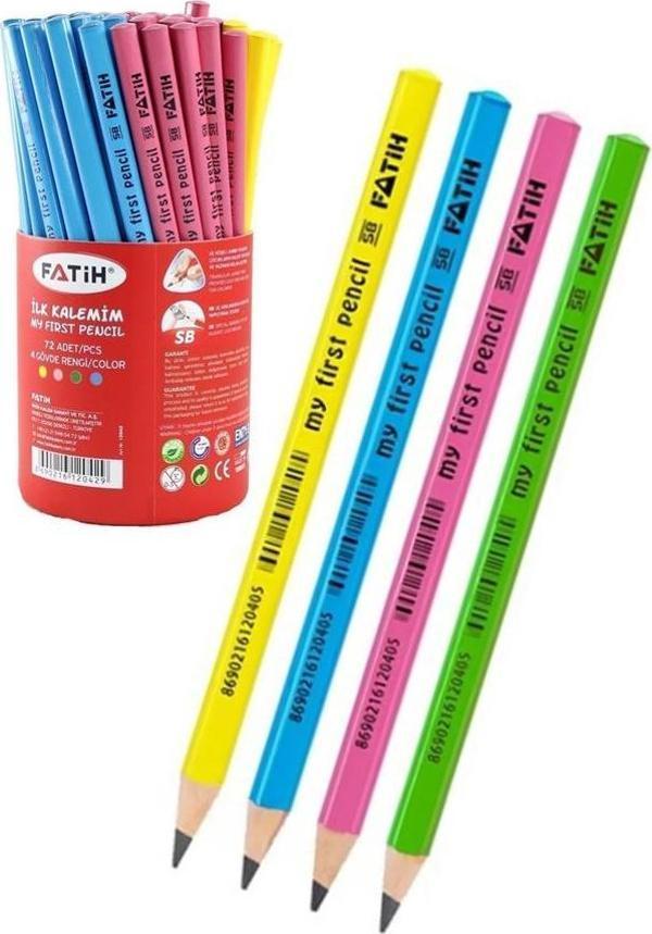 İlk Kalemim Jumbo Üçgen Başlangıç Kalemi Siyah 4 Adet Fatih Jumbo Kurşun Kalem Triangular - Image 1