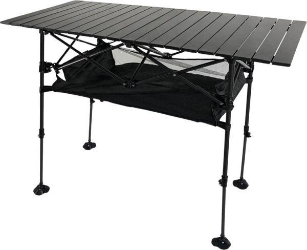 Caravan Class Katlanabilir Teleskopik Ayaklı Alüminyum Kamp Masası (95x55x68-96cm)-Siyah - Image 1