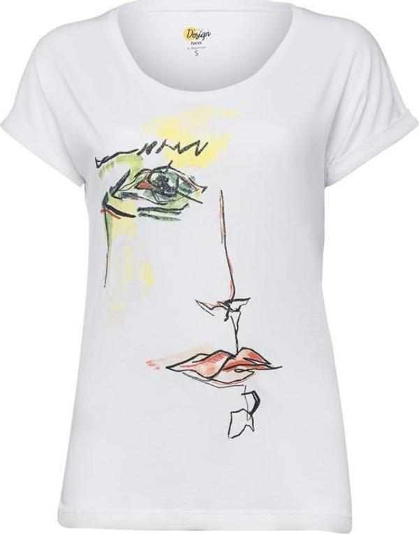 Biggdesign Green Face T-Shirt Beyaz - S - Image 1