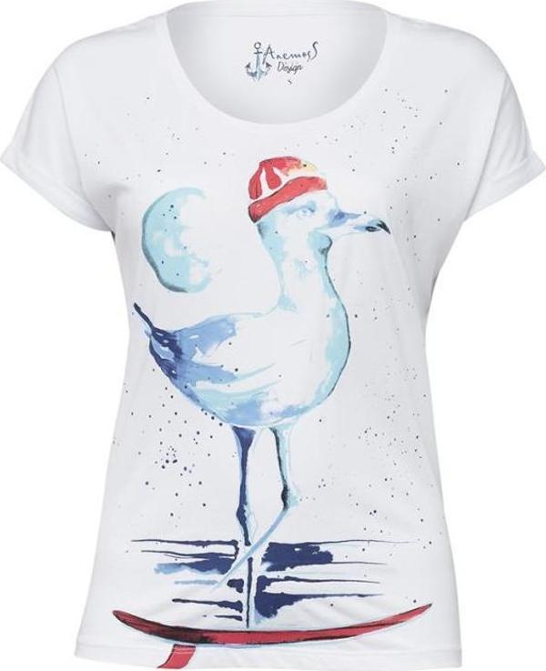 Anemoss Martı Beyaz Kadın T-Shirt-S - Image 1
