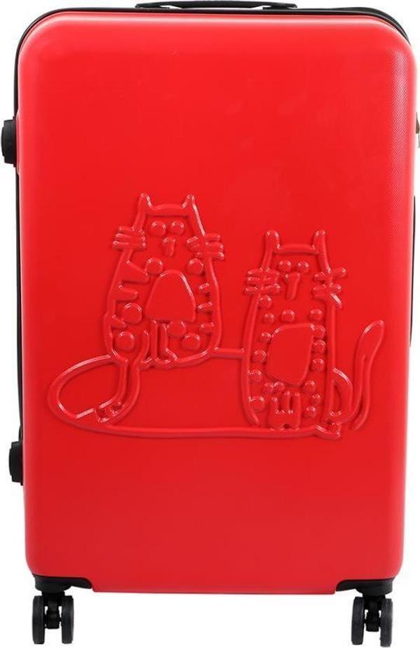 Biggdesign Cats Kırmız Orta Boy 24" Valiz - Image 1