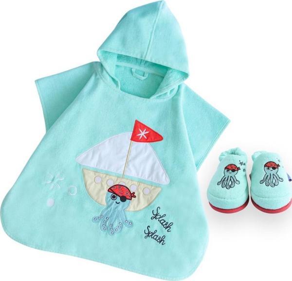 Milk&Moo Çocuk Panço ve Ev Terliği Denizci Ahtapot 2 - 6 Yaş - Image 1