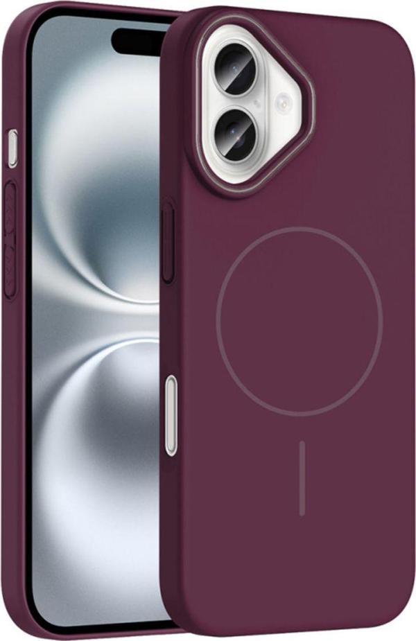 Anka Cep Telefonu Aksesuarları Apple İphone 16 Plus Kılıf Magsafe Şarj Özellikli Ruby Silikon Kapak - Image 1