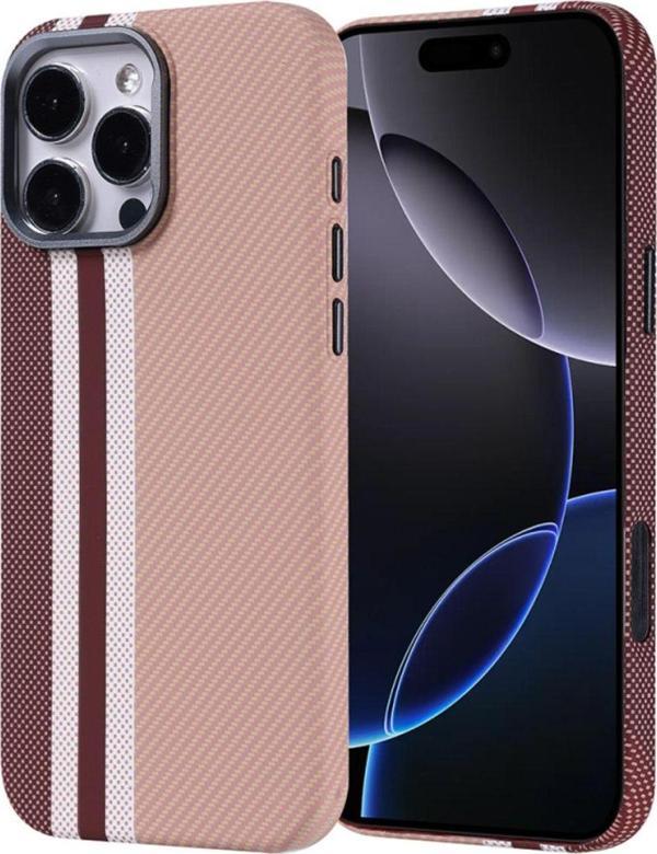 Anka Cep Telefonu Aksesuarları Apple İphone 16 Pro Max Kılıf Magsafe Şarj Özellikli Karbon Fiber Görünümlü Nekst Kapak - Image 1