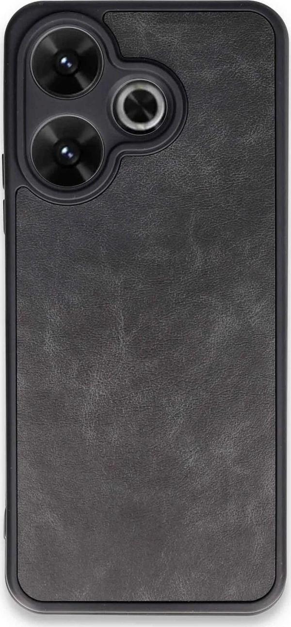 Anka Cep Telefonu Aksesuarları Xiaomi Redmi 13 4G Kılıf Aras Deri Görünümlü Kapak + Ekran Koruma + Kablo Koruma - Image 1