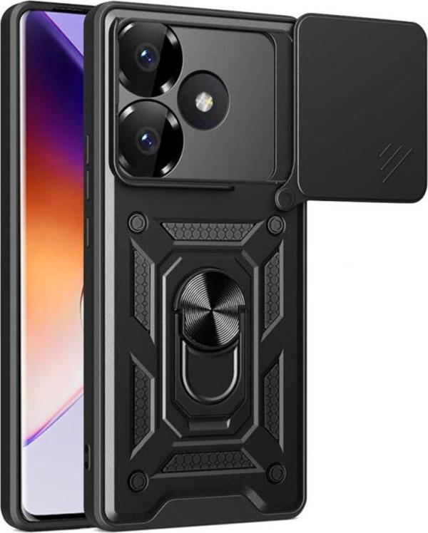 Anka Cep Telefonu Aksesuarları Xiaomi Poco F6 Kılıf Magnetik Standlı Kamera Korumalı Sürgülü Vega Kapak - Image 1