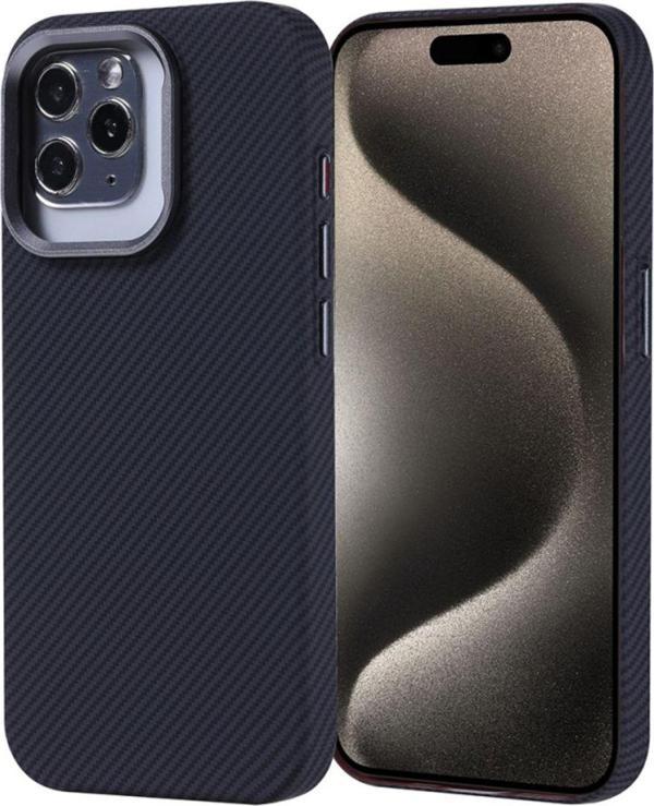 Anka Cep Telefonu Aksesuarları Apple İphone 15 Pro Kılıf Magsafe Şarj Özellikli Karbon Fiber Görünümlü Nekst Kapak - Image 1