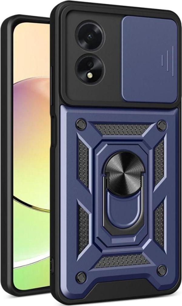Anka Cep Telefonu Aksesuarları Oppo A38 Kılıf Magnetik Standlı Kamera Korumalı Sürgülü Vega Kapak - Image 1