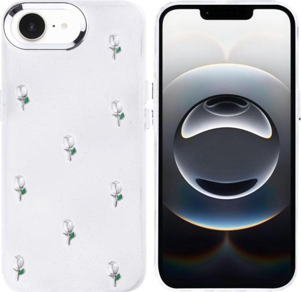 Anka Cep Telefonu Aksesuarları Apple İphone 16E Uyumlu Kılıf Airbag Tasarımlı Simli Desenli Şeffaf Kutup Kapak - Image 1