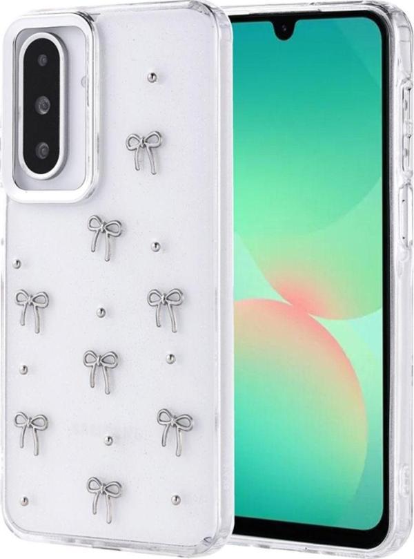 Anka Cep Telefonu Aksesuarları Galaxy A26 Kılıf Airbag Tasarımlı Simli Desenli Şeffaf Kutup Kapak - Image 1