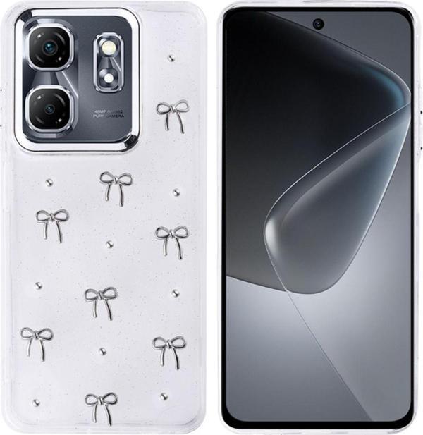 Anka Cep Telefonu Aksesuarları İnfinix Smart 9 (X6532) Kılıf Airbag Tasarımlı Simli Desenli Şeffaf Kutup Kapak - Image 1