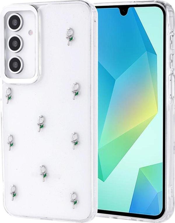 Anka Cep Telefonu Aksesuarları Samsung Galaxy A16 Kılıf Airbag Tasarımlı Simli Desenli Şeffaf Kutup Kapak - Image 1