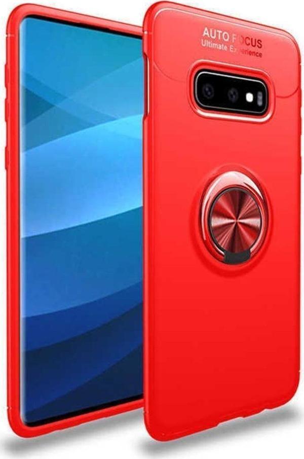 Anka Cep Samsung Galaxy S10E Kılıf Ravel Yüzüklü Standlı Silikon Kapak + Kablo Koruma + Ekran Koruma - Image 1
