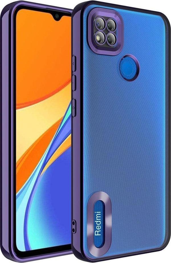 Anka Cep Telefonu Aksesuarları Xiaomi Redmi 9C Kılıf Kamera Korumalı Logo Gösteren Omega Kapak + Ekran Koruma - Image 1