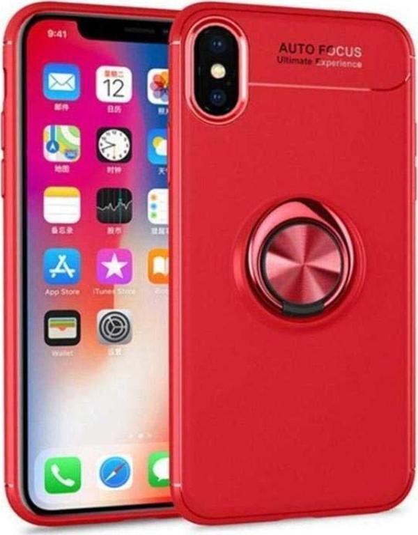 Anka Cep Telefonu Aksesuarları İphone Xs Max Kılıf Ravel Yüzüklü Silikon Kapak + Kablo Koruma + Ekran Koruma - Image 1