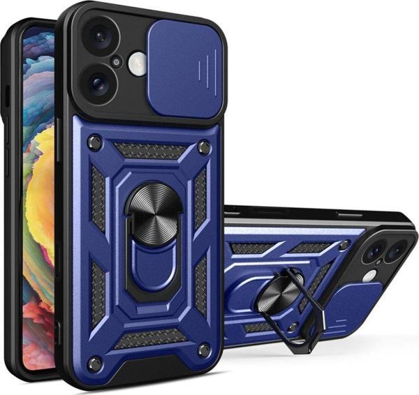 Anka Cep Telefonu Aksesuarları Apple İphone 16 Kılıf Pars Lens Yüzüklü Silikon Magnetik Standlı Kamera Korumalı Kapak - Image 1