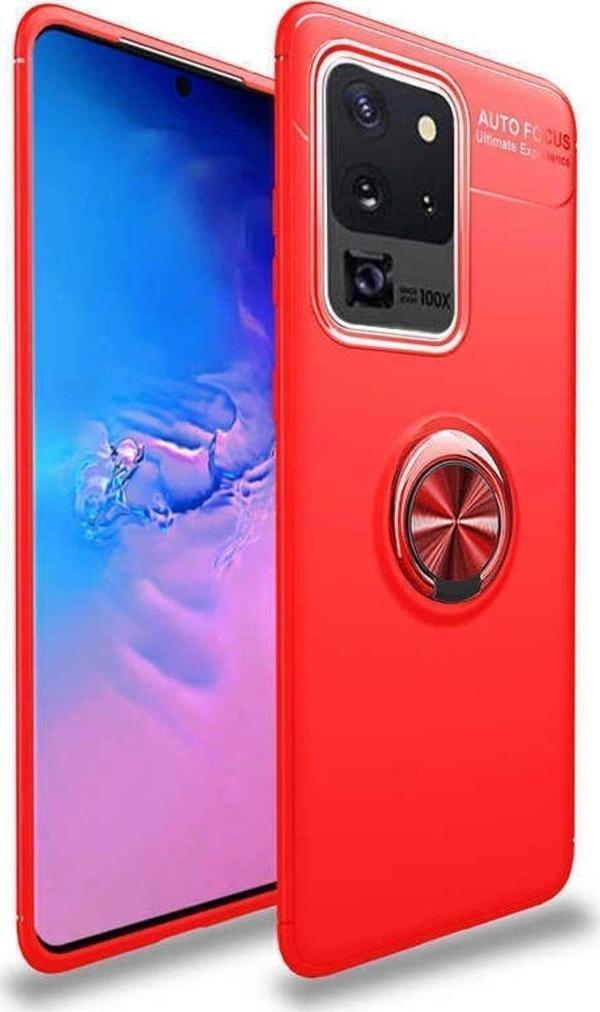 Anka Cep Samsung Galaxy S20 Ultra Kılıf Ravel Yüzüklü Standlı Silikon Kapak + Kablo Koruma + Ekran Koruma - Image 1