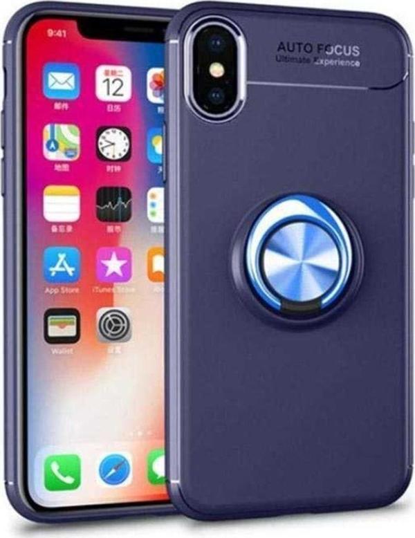 Anka Cep Telefonu Aksesuarları İphone Xs Max Kılıf Ravel Yüzüklü Silikon Kapak + Kablo Koruma + Ekran Koruma - Image 1
