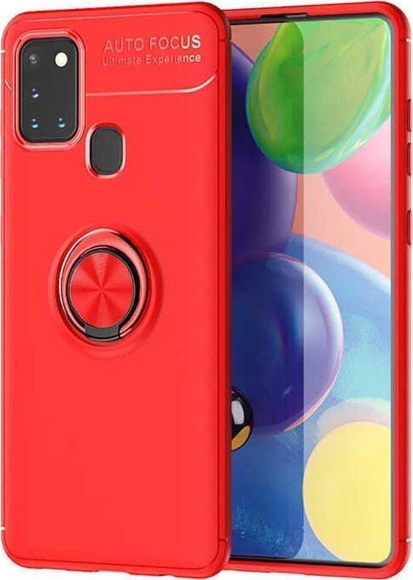 Anka Cep Samsung Galaxy A21S Kılıf Ravel Yüzüklü Standlı Silikon Kapak + Kablo Koruma + Ekran Koruma - Image 1