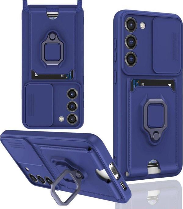 Anka Cep Samsung Galaxy M34 5G Kılıf Zuma Kartvizitli Yüzüklü Boyun Askılı Silikon Kapak + Ekran Koruma - Image 1