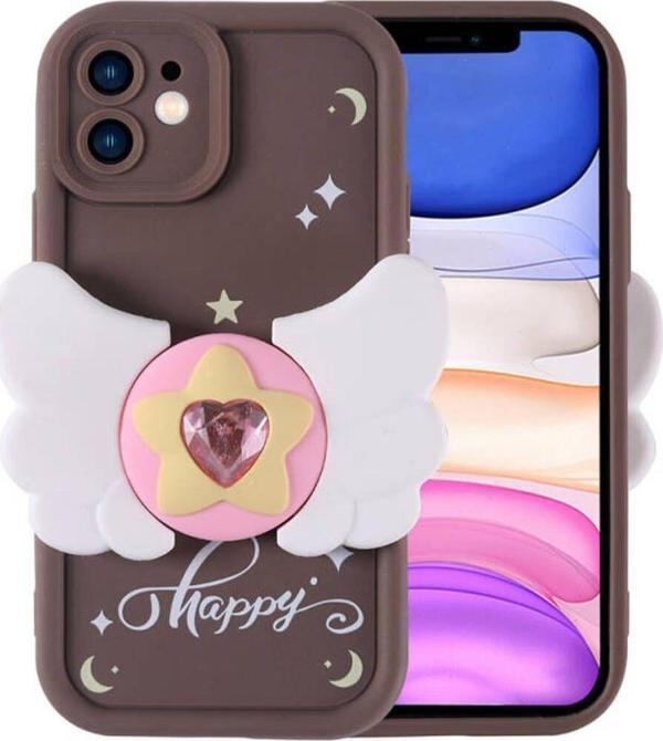 Anka Cep Telefonu Aksesuarları Apple İphone 11 Kılıf Kamera Korumalı Figür Tasarımlı Kapya Silikon Kapak - Image 1