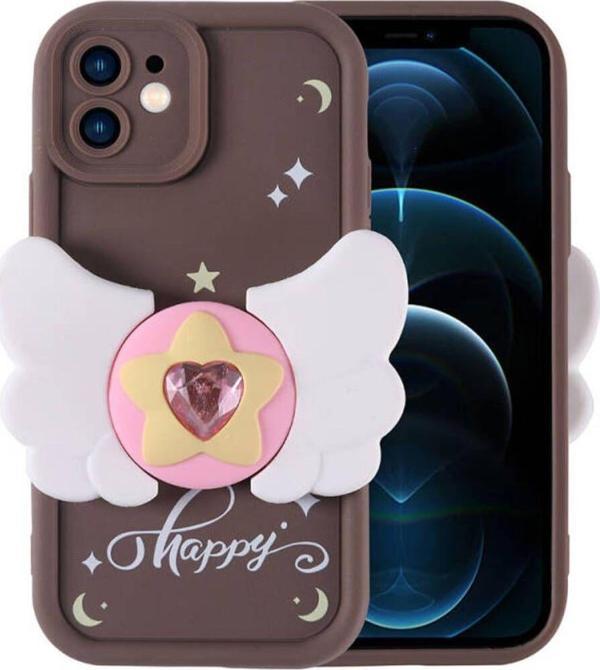 Anka Cep Telefonu Aksesuarları Apple İphone 12 Kılıf Kamera Korumalı Figür Tasarımlı Kapya Silikon Kapak - Image 1