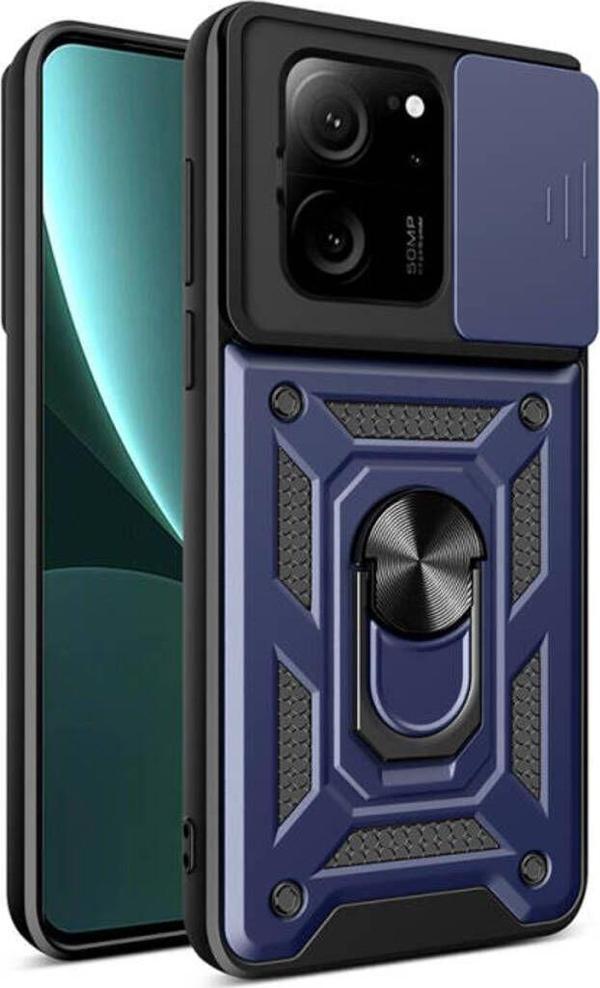 Anka Cep Telefonu Aksesuarları Xiaomi Mi 13T Kılıf Magnetik Standlı Kamera Korumalı Sürgülü Vega Kapak + Ekran Koruma - Image 1