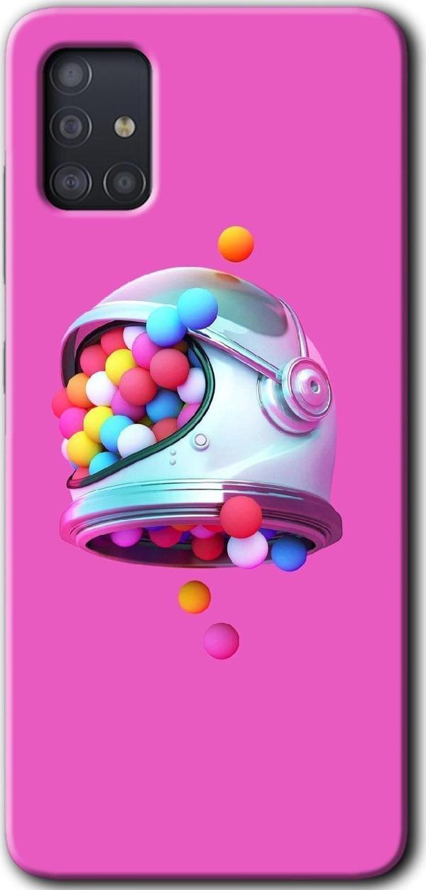 Anka Cep Telefonu Aksesuarları Galaxy A51 Kılıf Hd Desen Baskılı Arka Kapak - Uzay Başlığı - Image 1