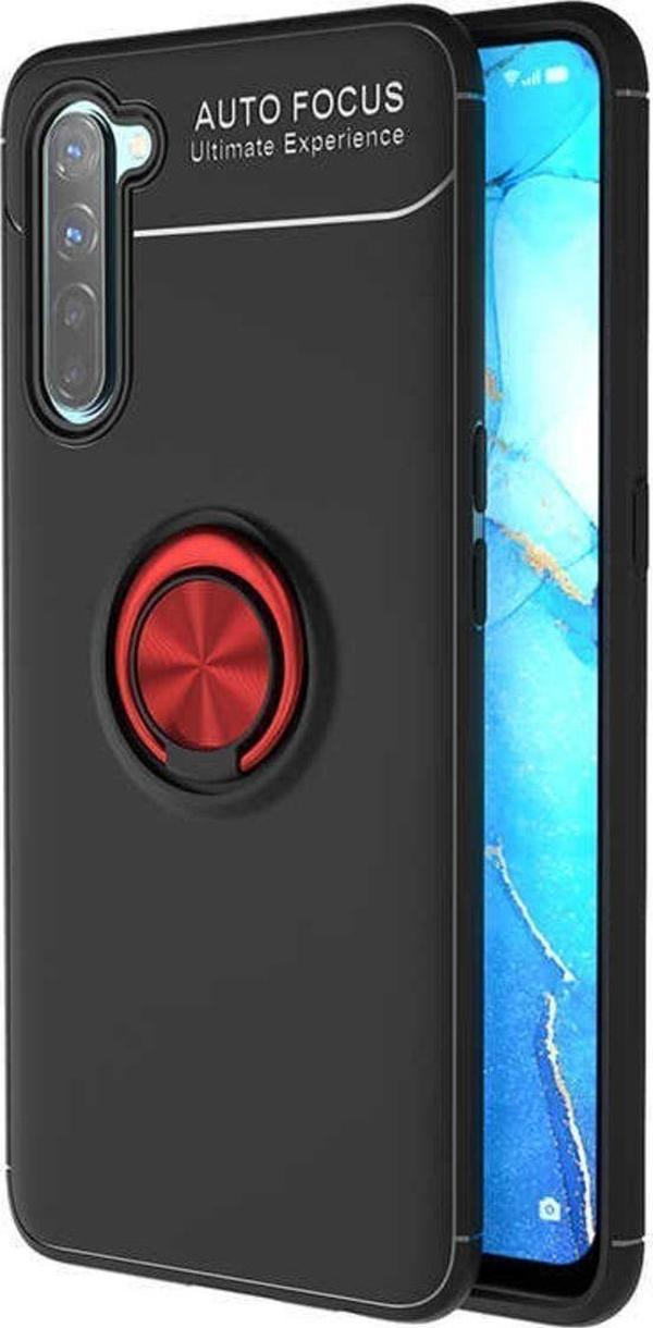 Anka Cep Telefonu Aksesuarları Oppo A91 Kılıf Ravel Yüzüklü Standlı Silikon Kapak + Kablo Koruma + Ekran Koruma - Image 1