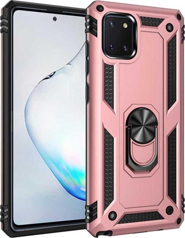 Anka Cep Samsung Galaxy A81 (Note 10 Lite) Kılıf Vega Yüzüklü Standlı Tank Zırh Kapak + Ekran Koruma - Image 1