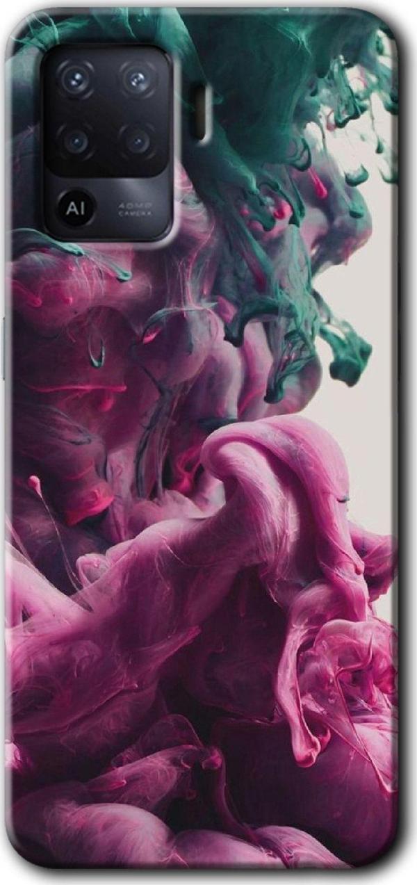 Anka Cep Telefonu Aksesuarları Oppo Reno 5 Lite Kılıf Hd Desen Baskılı Arka Kapak + Nano Ekran Koruma- Liquid Cloud - Image 1
